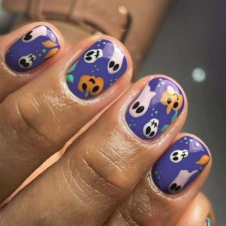 purple Halloween nails Purple Halloween Nails