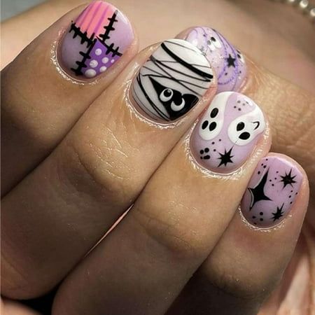 purple Halloween nails Purple Halloween Nails