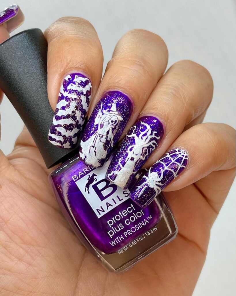 purple Halloween nails Purple Halloween Nails