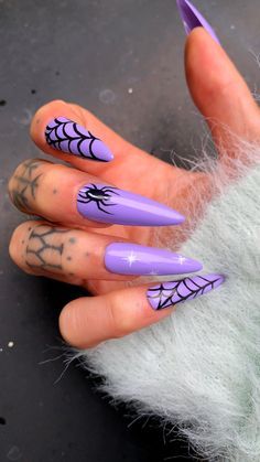 purple Halloween nails Purple Halloween Nails