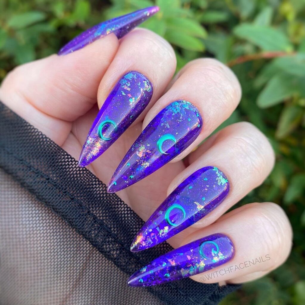 purple Halloween nails Purple Halloween Nails