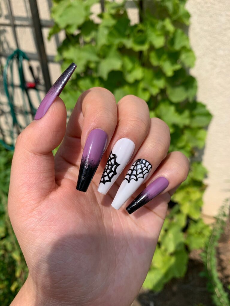 purple Halloween nails Purple Halloween Nails