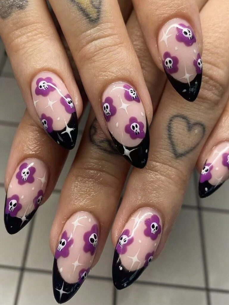 purple Halloween nails Purple Halloween Nails