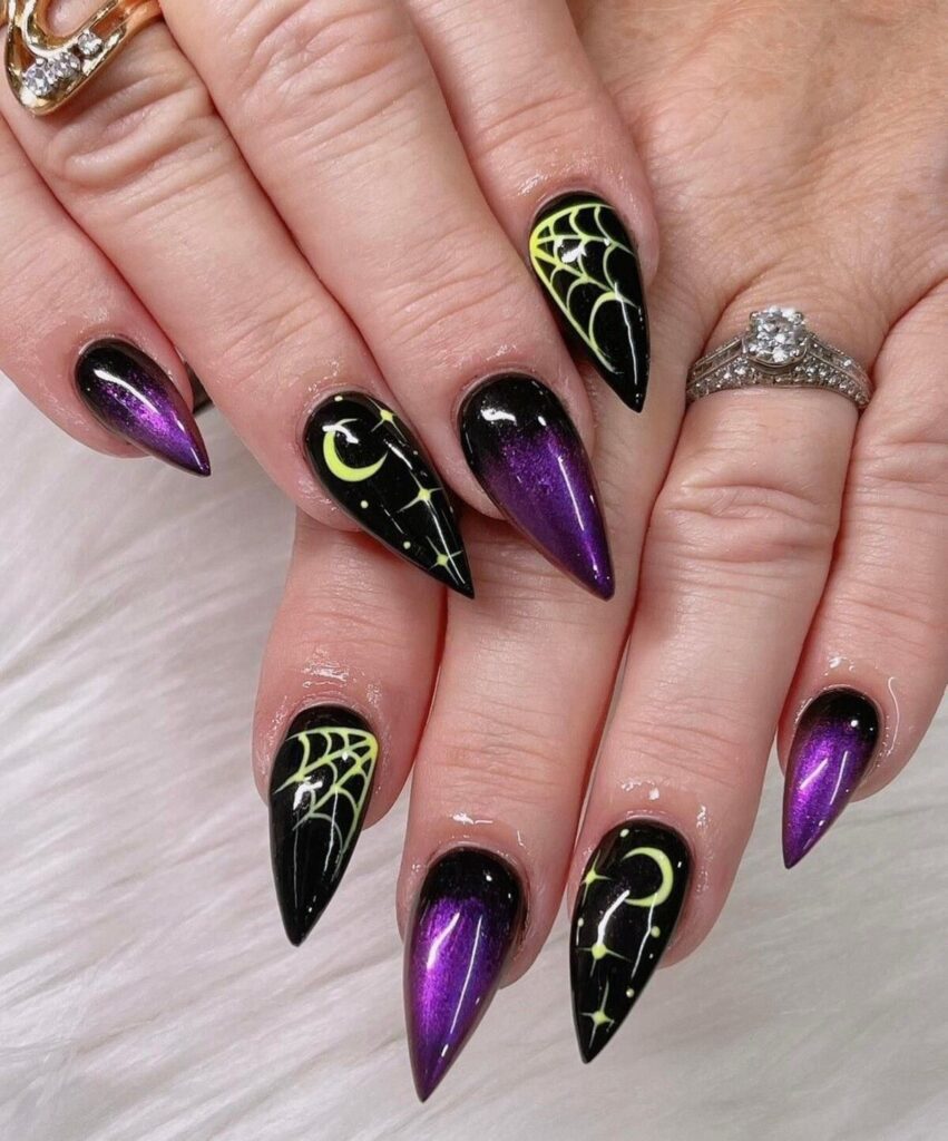 purple Halloween nails Purple Halloween Nails