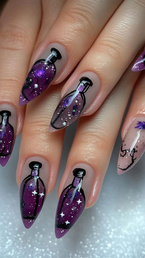 purple Halloween nails Purple Halloween Nails