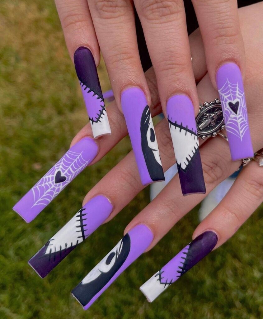 purple Halloween nails Purple Halloween Nails