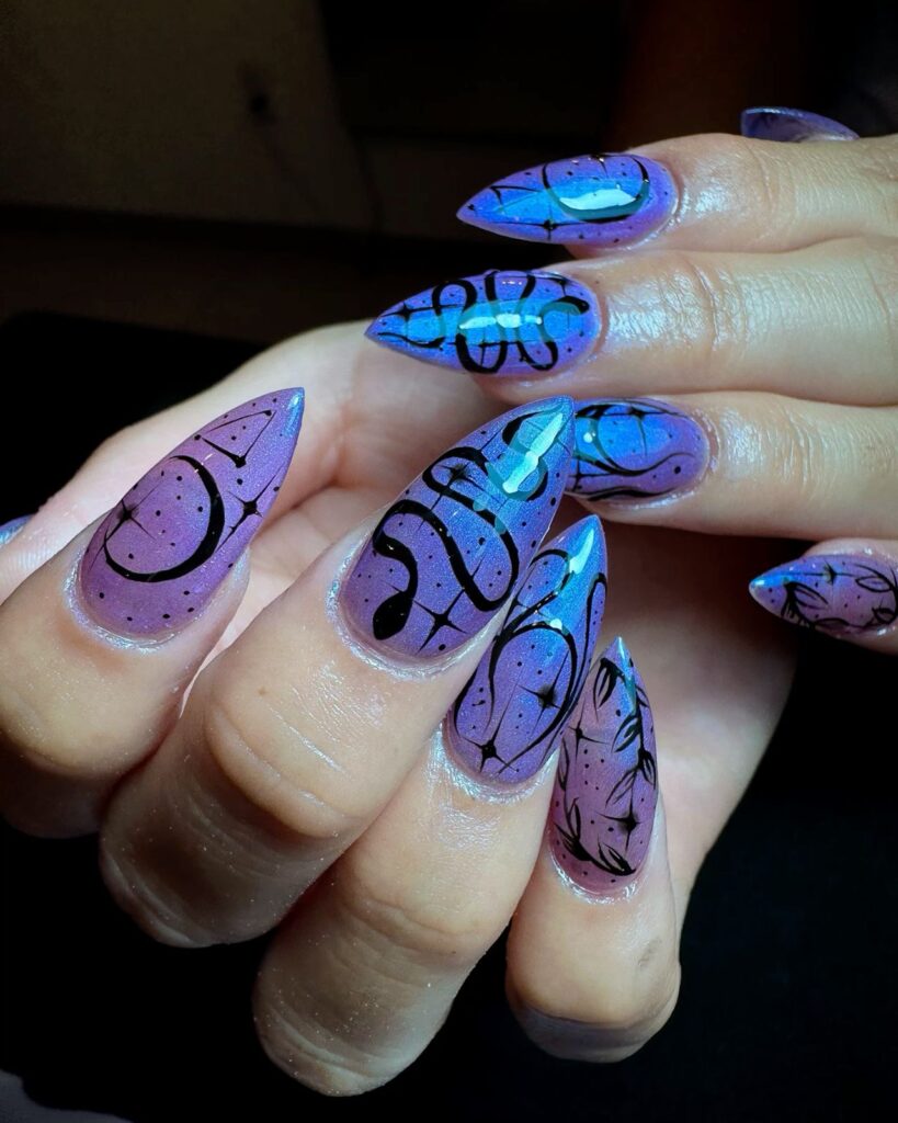 purple Halloween nails Purple Halloween Nails