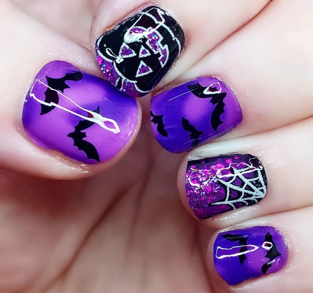 purple Halloween nails Purple Halloween Nails
