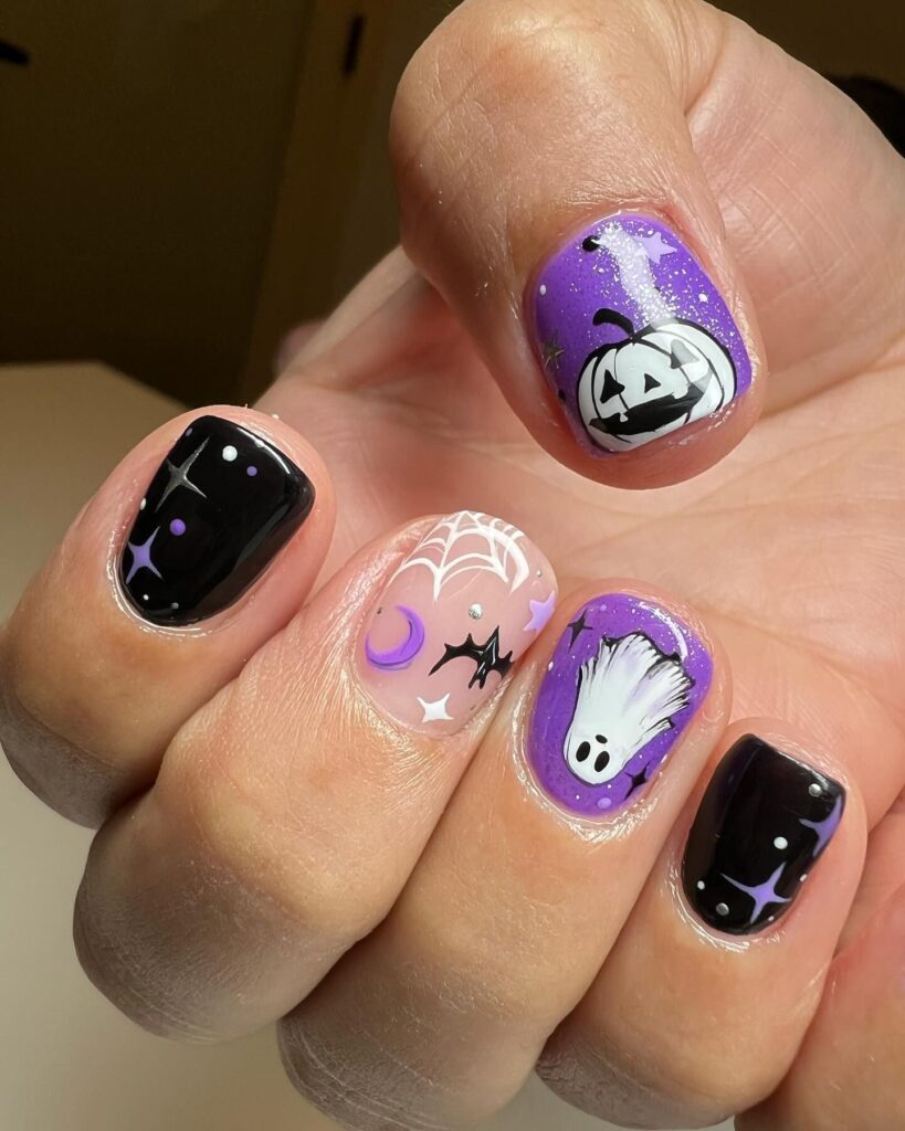 purple Halloween nails Purple Halloween Nails