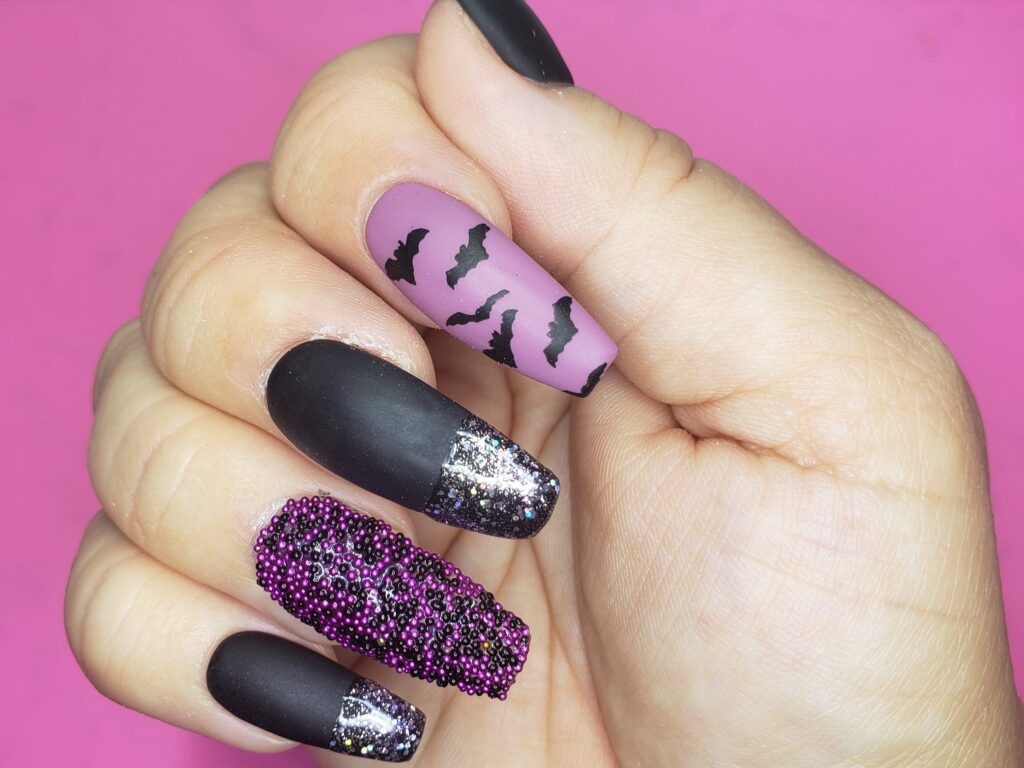 purple Halloween nails Purple Halloween Nails