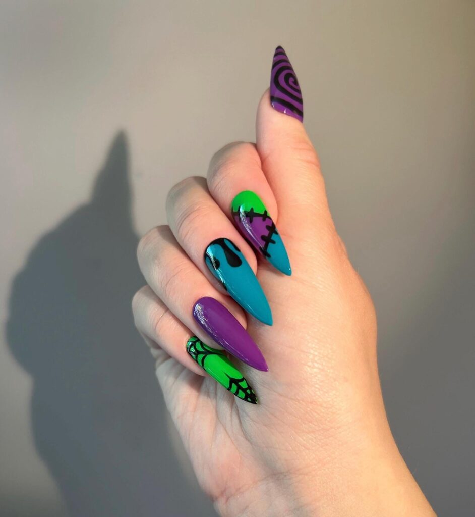 purple Halloween nails Purple Halloween Nails