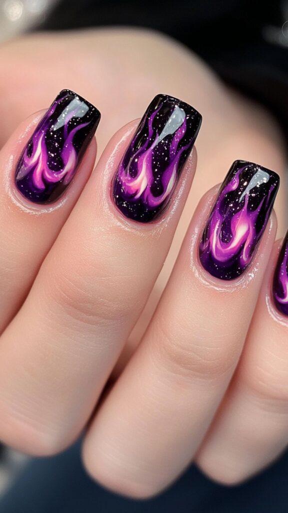purple Halloween nails Purple Halloween Nails