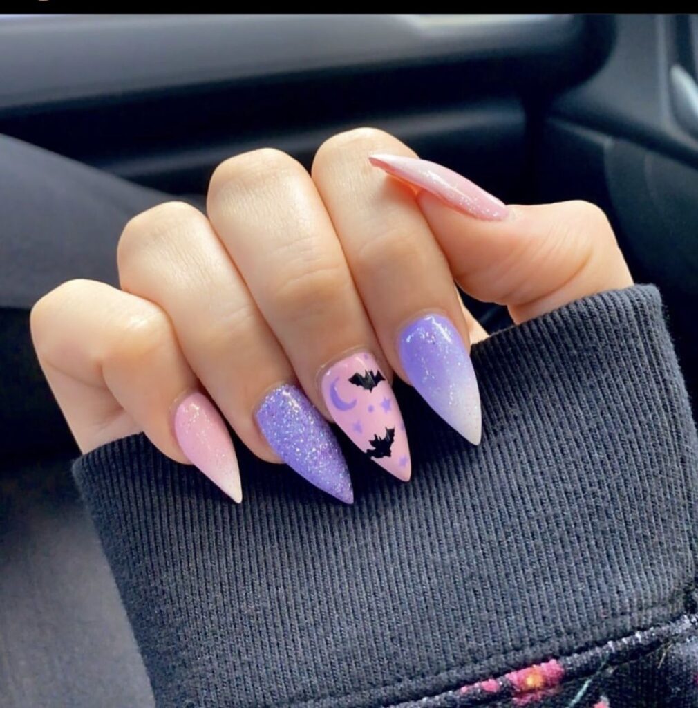 purple Halloween nails Purple Halloween Nails