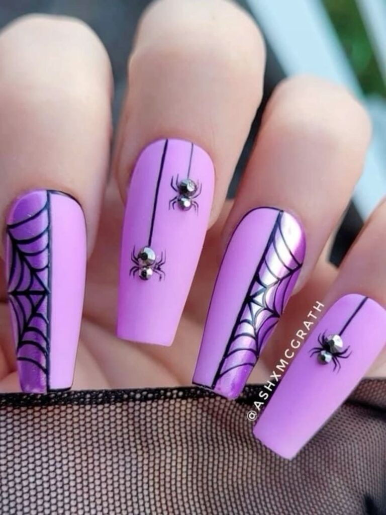purple Halloween nails Purple Halloween Nails