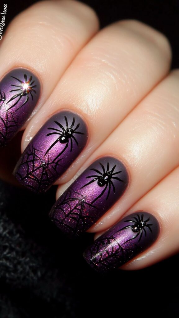 purple Halloween nails Purple Halloween Nails