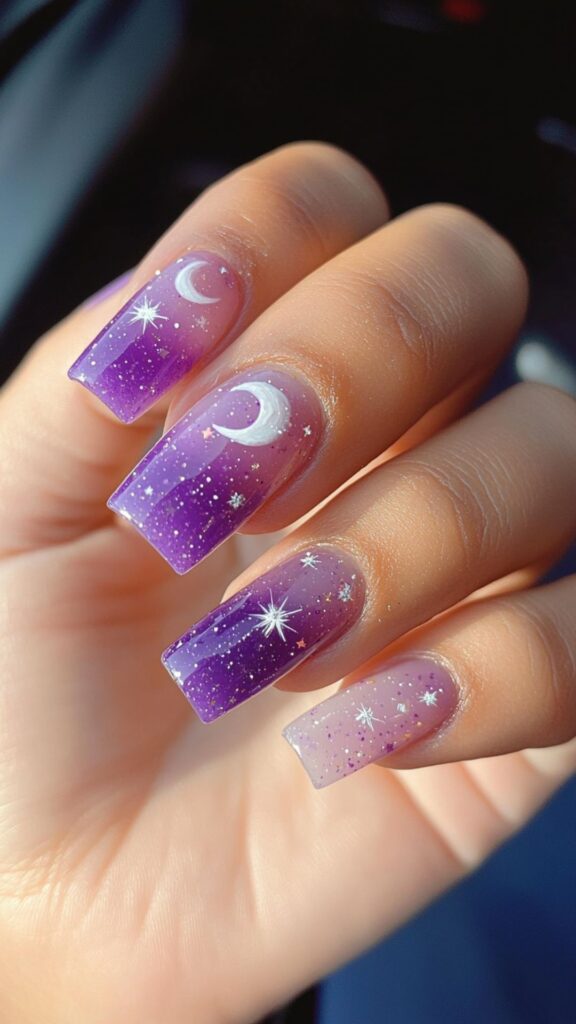 purple Halloween nails Purple Halloween Nails