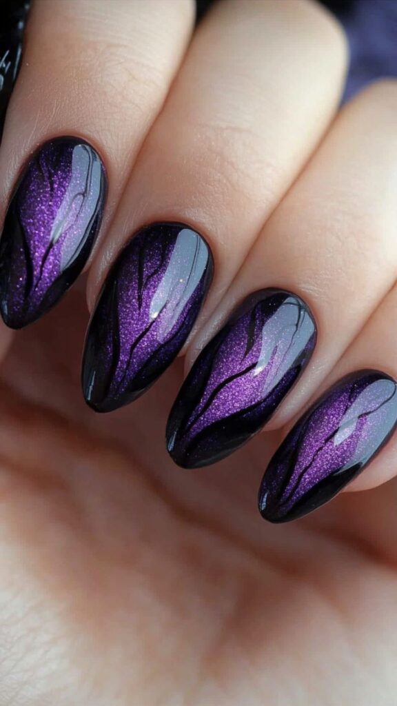 purple Halloween nails Purple Halloween Nails
