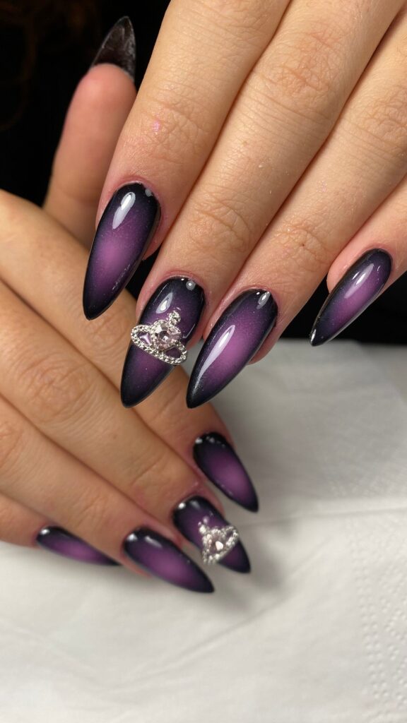 purple Halloween nails Purple Halloween Nails