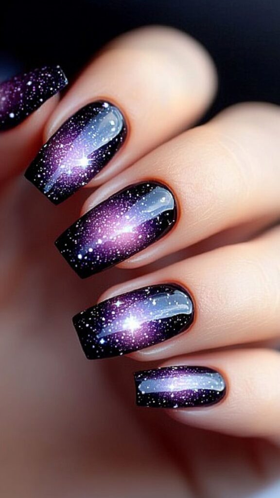 purple Halloween nails Purple Halloween Nails