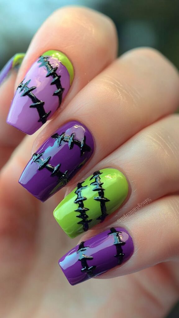 purple Halloween nails Purple Halloween Nails