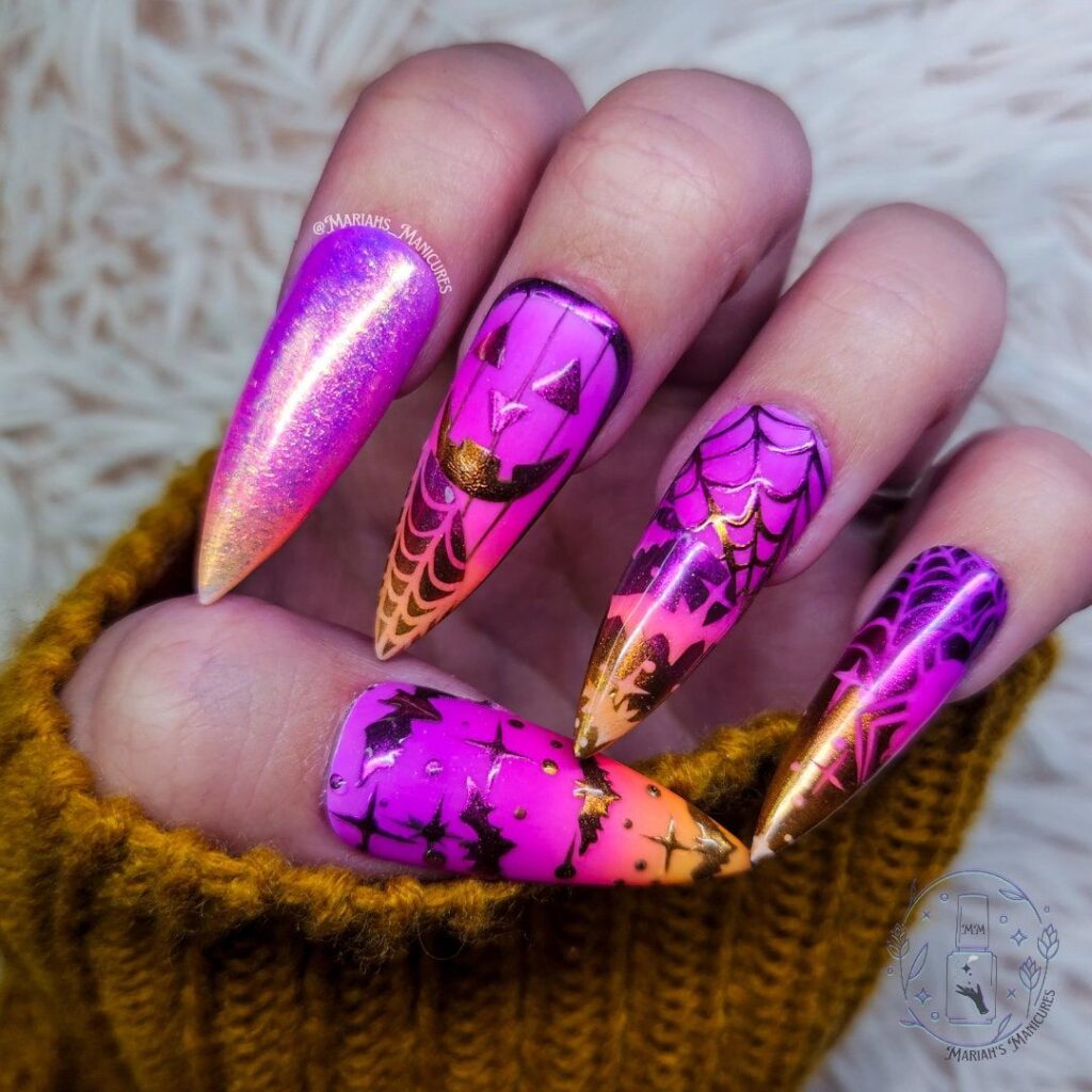 purple Halloween nails Purple Halloween Nails