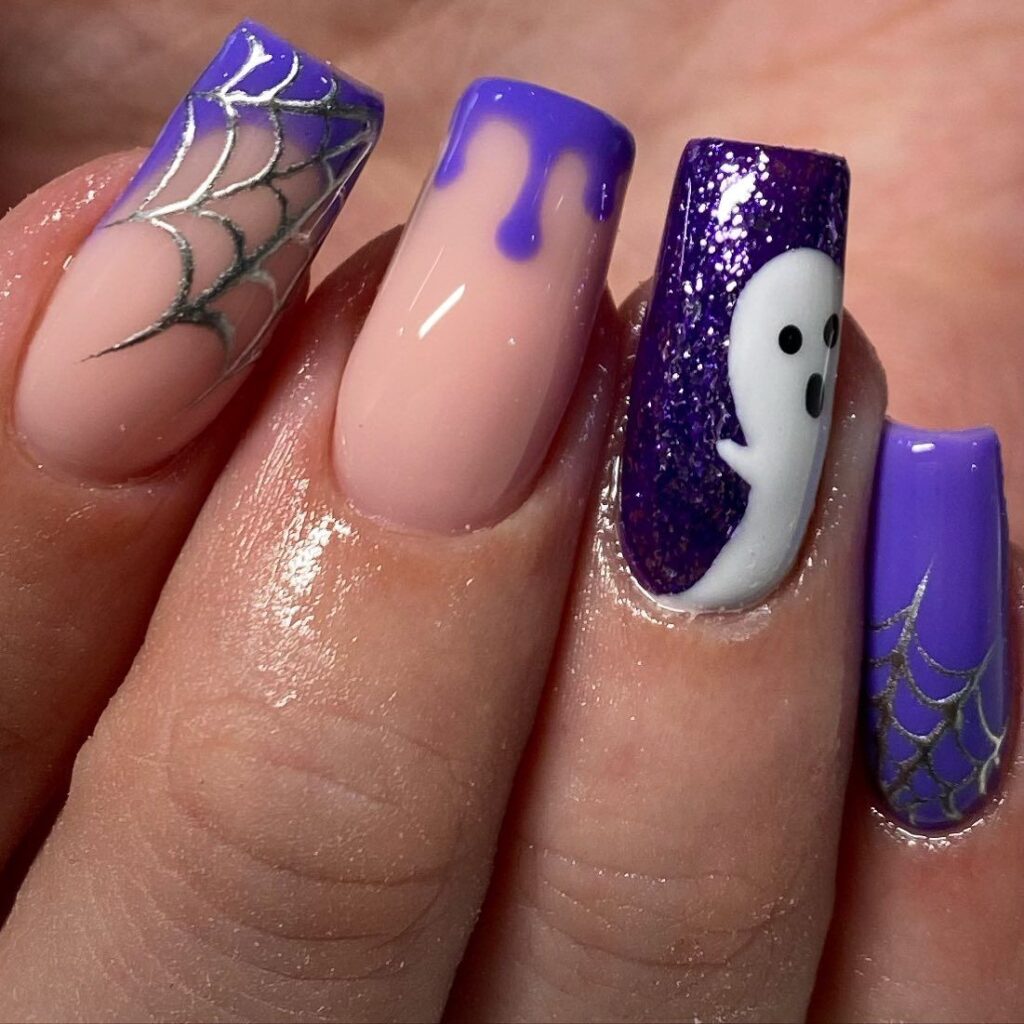 purple Halloween nails Purple Halloween Nails
