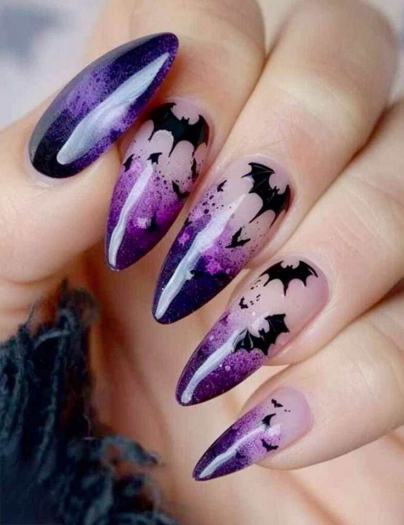 purple Halloween nails Purple Halloween Nails
