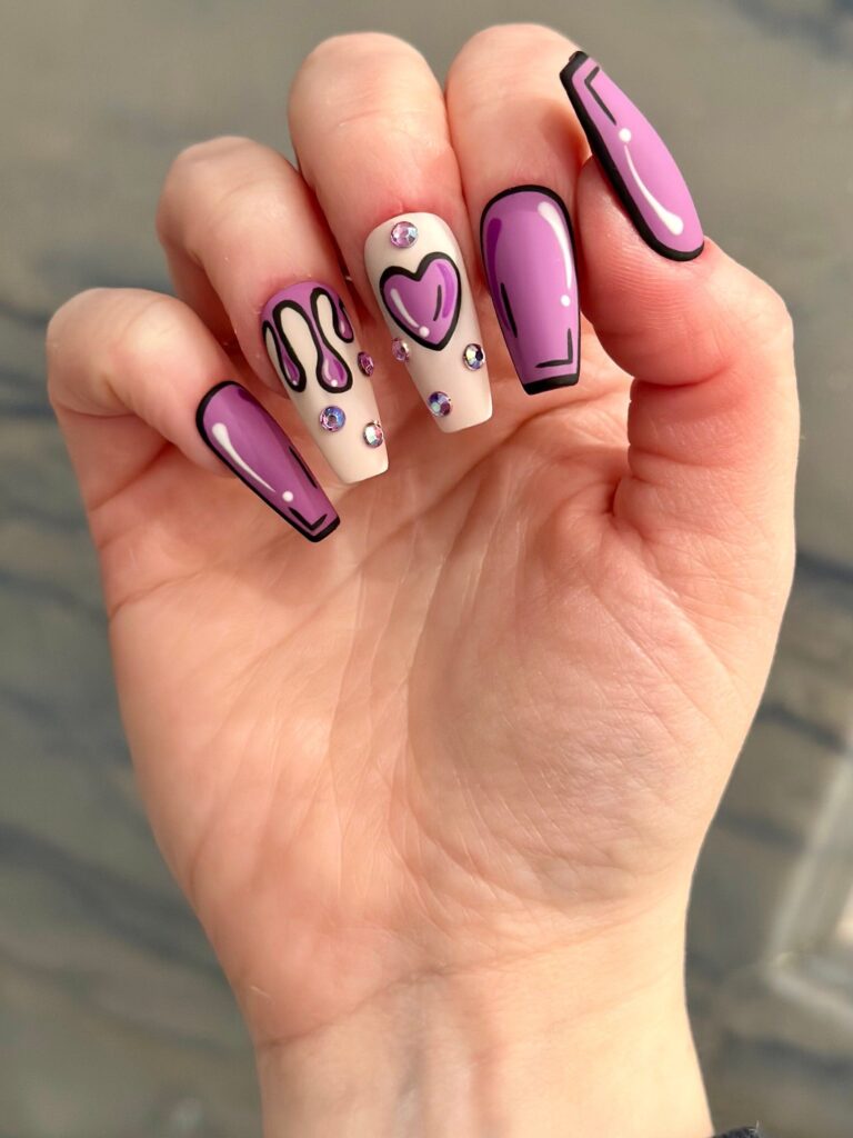 purple Halloween nails Purple Halloween Nails