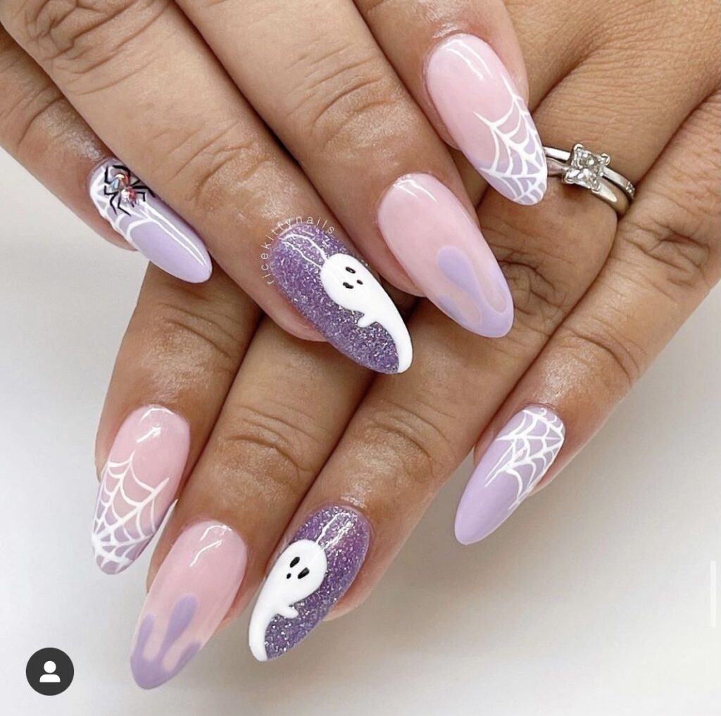 purple Halloween nails Purple Halloween Nails