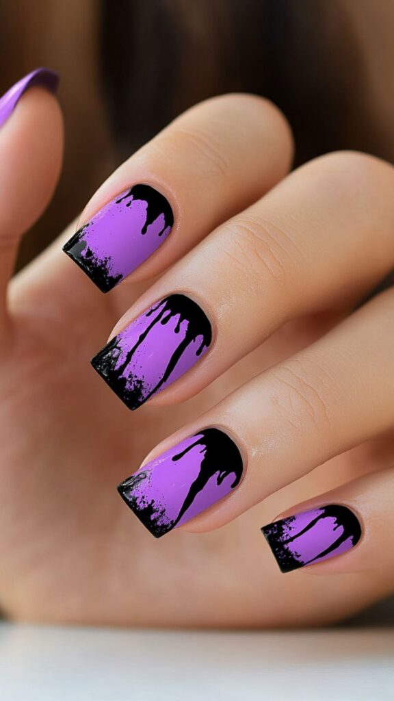 purple Halloween nails Purple Halloween Nails