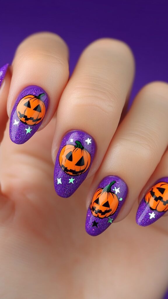 purple Halloween nails Purple Halloween Nails