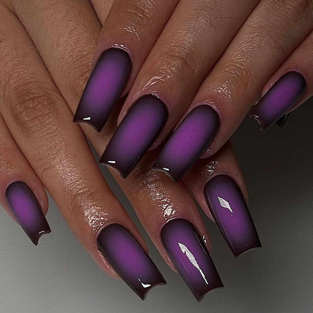 purple Halloween nails Purple Halloween Nails