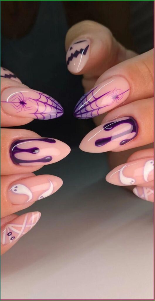 purple Halloween nails Purple Halloween Nails