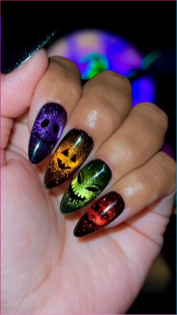 purple Halloween nails Purple Halloween Nails
