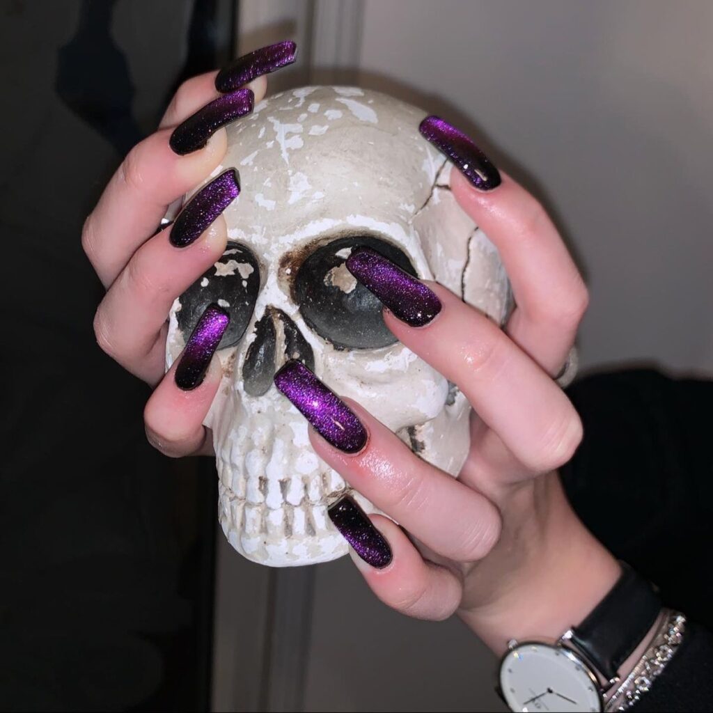 purple Halloween nails Purple Halloween Nails
