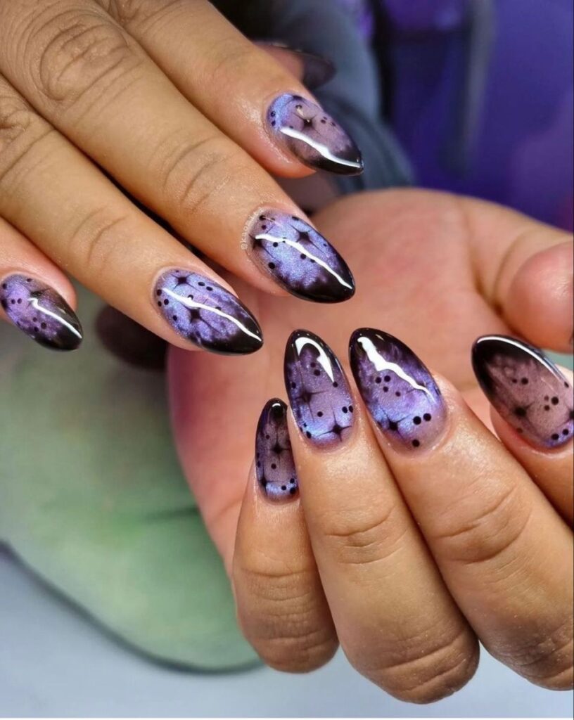 purple Halloween nails Purple Halloween Nails