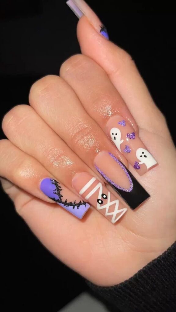 purple Halloween nails Purple Halloween Nails
