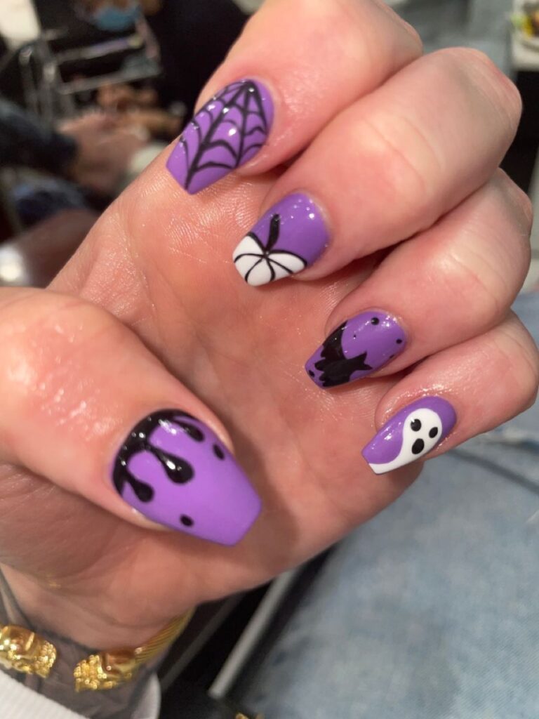 purple Halloween nails Purple Halloween Nails