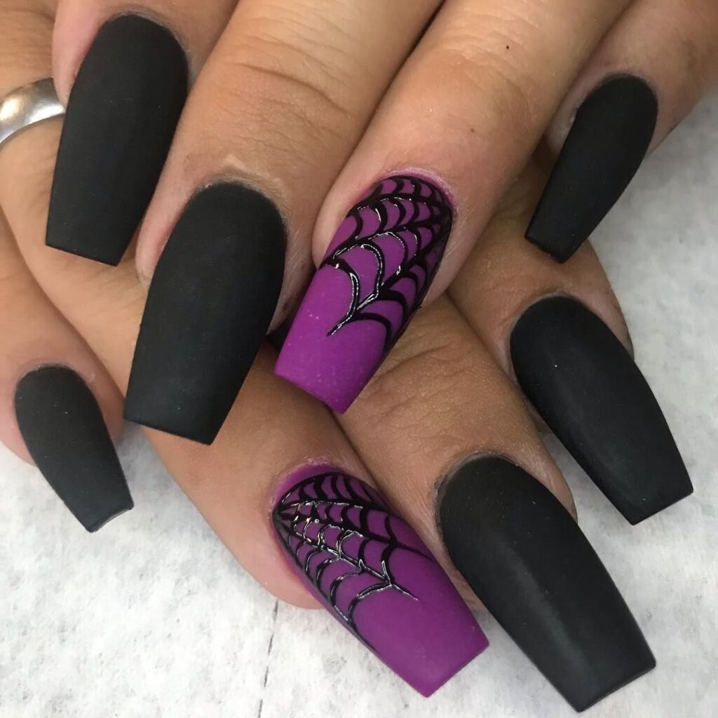 purple Halloween nails Purple Halloween Nails