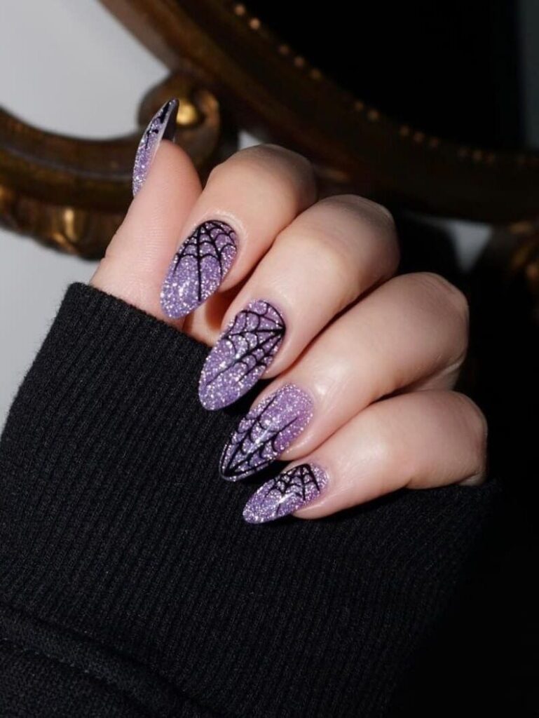 purple Halloween nails Purple Halloween Nails