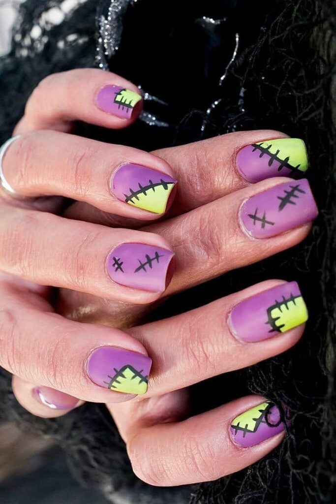purple Halloween nails Purple Halloween Nails