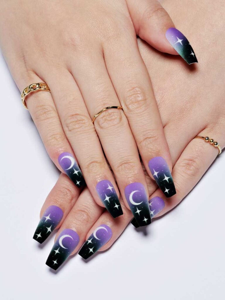 purple Halloween nails Purple Halloween Nails