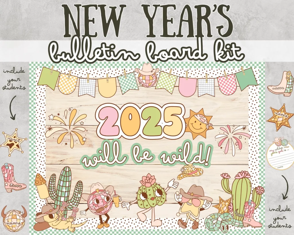 New Year Bulletin Boards Decorations for School