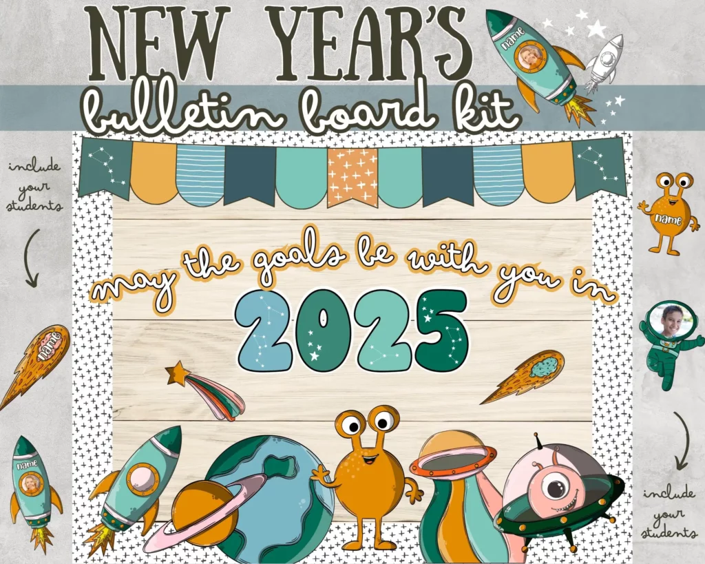 New Year Bulletin Boards Decorations for School